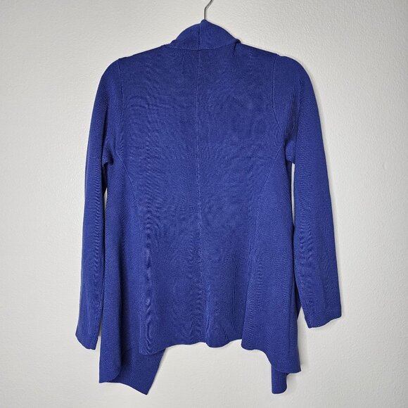 Eileen Fisher MP Open Cardigan Blue Silk Cotton Quiet Luxury Office Career - Picture 4 of 4
